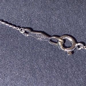 White gold stamped with big diamond necklace
